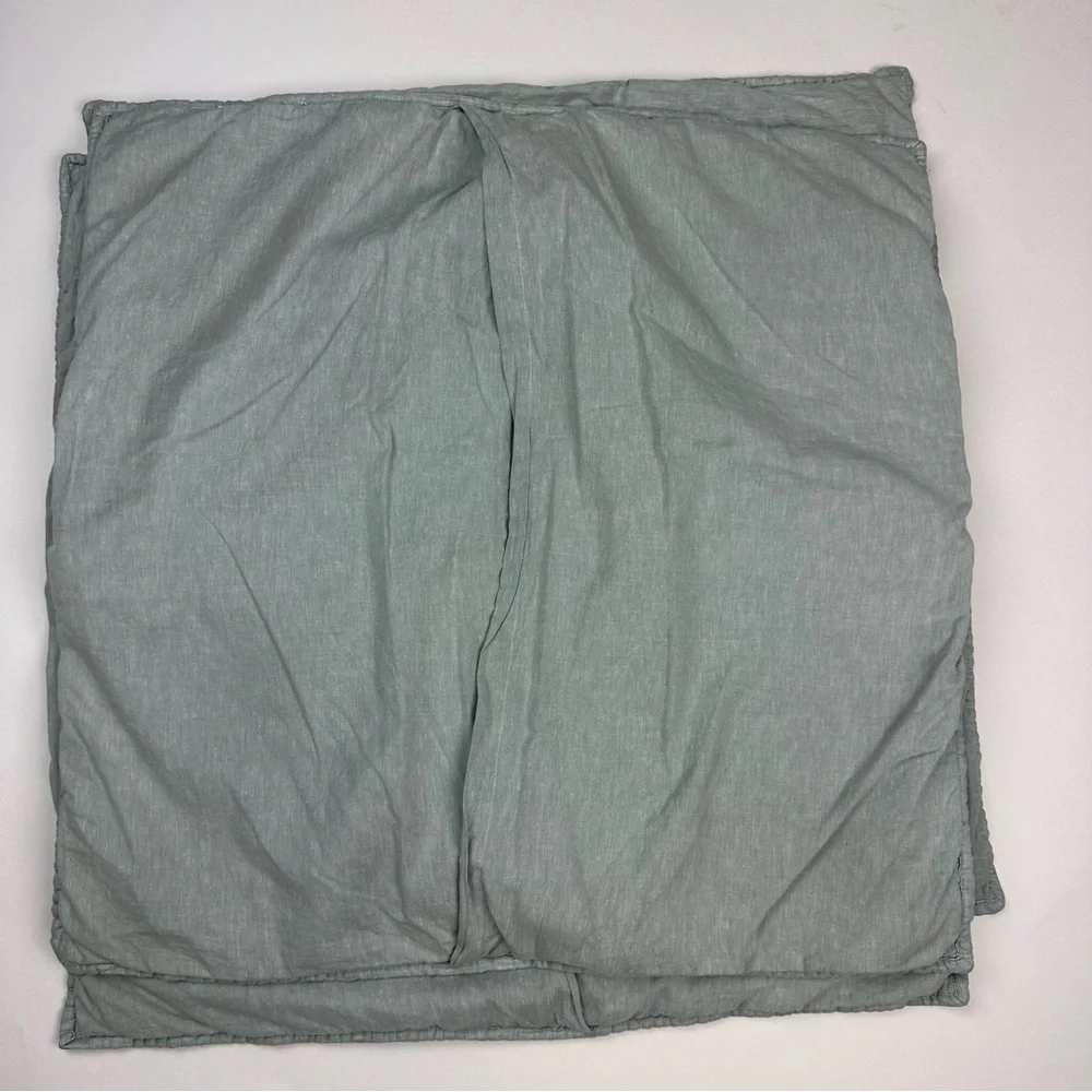 Pottery Barn Belgian Flax Linen Handcrafted Quilted Euro Shams Set of 3